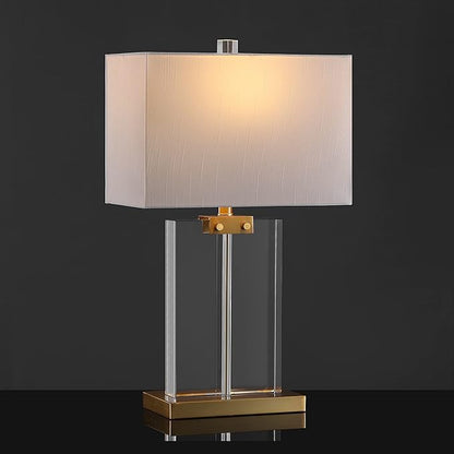 SAFAVIEH Couture Lighting Collection Maddock Crystal 26-inch Bedroom Living Room Home Office Desk Nightstand Table Lamp (LED Bulb Included)