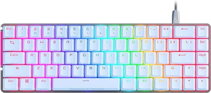 ASUS ROG Gladius III Wireless Gaming Mouse, 36000 DPI, 6 Buttons, Replaceable Switches & ROG Falchion Ace 65% RGB Compact Gaming Mechanical Keyboard, Lubed ROG NX Brown Switches