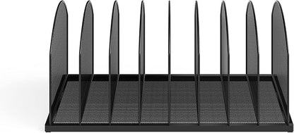 Safco Products Onyx Desktop File Organizer 8 Upright Sections Home, Office or Classroom Desktop Organization,Black,3212BLKD