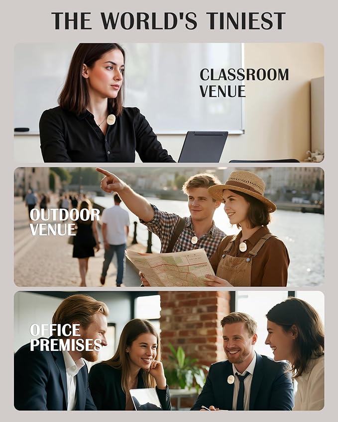 Voice Amplifier for Teachers with Wireless Lavalier Lapel Microphone Portable Bluetooth Microphone & Speaker, Rechargeable Bullhorn Megaphone for Classroom, Meetings, Yoga, Training, Tour Guides