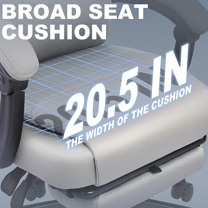 Misolant Big and Tall Office Chair with Footrest, High Back Desk Chair with Linkage Armrest, 90-155° Recline Executive Computer Chairs with Adjustable Height for Home