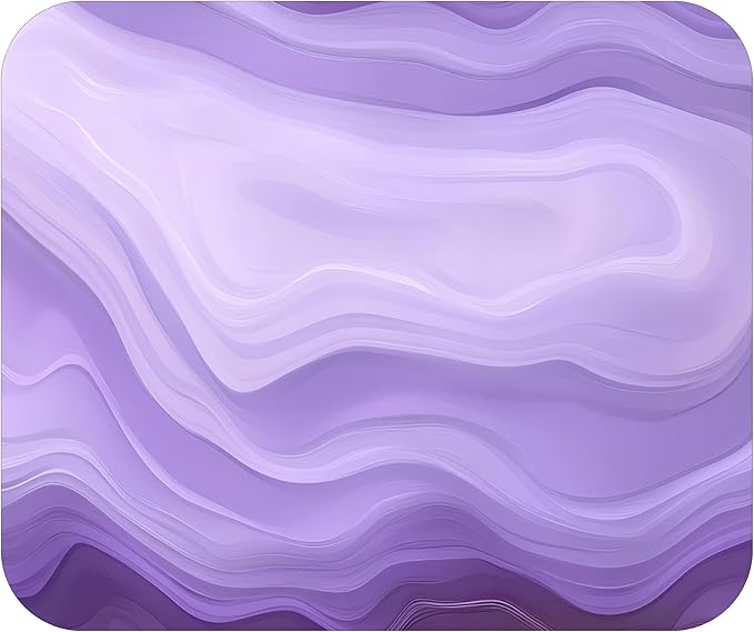 Purple Marble Agate Mouse Pad Mat Mousepad for Desk Computer Laptop PC Gaming Home or Office Gift Marbled Abstract (Light Purple MP30)