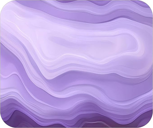 Purple Marble Agate Mouse Pad Mat Mousepad for Desk Computer Laptop PC Gaming Home or Office Gift Marbled Abstract (Light Purple MP30)