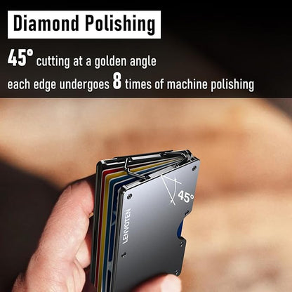 Upgraded Hinged Minimalist Wallet for Men | Slim Metal RFID Blocking Wallet | Credit Card Holder & Money Clip Holds 20 Cards | Premium Scratch-Resistant Finish | Ideal Gift for Men