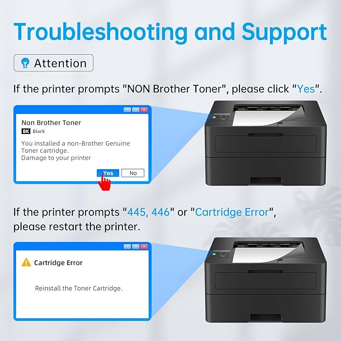 TN830XL Toner Cartridge for Brother TN830 Printer DCP-L2640DW HL-L2460DW (1x Black, High Yield)