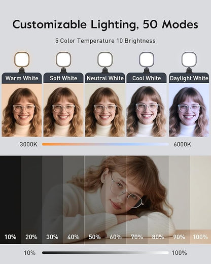 Ring Light for Desk, Laptop, Monitor & Phone – Soft Eye-Caring Webcam Light with 84 LEDs, 50 Modes, CRI 97.8+ for Zoom, Streaming, Video Calls, Remote Work – USB-Powered Selfie Light