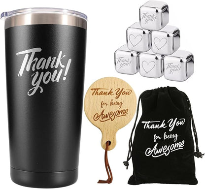 Thank You Gifts For Men, Stocking Stuffers For Men, Appreciation Gifts for Teacher, Friend, Inspirational gifts for Christmas, Birthday, Valentine's Day, 20 oz Coffee Tumbler & Mug