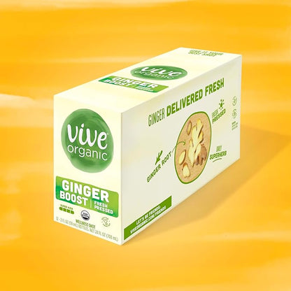 Vive Organic Immune Support Ginger Shot, Cold-Pressed Ginger Root & Organic Juice, Gluten Free, Vegan, Immunity Booster 2 Fl Oz (Pack of 12)