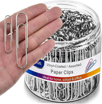 Vinaco Paper Clips Non Skid, 100 Pack Large Paper Clips 2 Inch (50 mm), Durable & Rust Resistant, Jumbo Paperclips. Great for Office, School and Personal Use