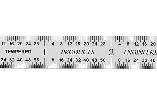PEC Tools 6" Flexible Metal Ruler, Made from Premium Stainless Steel, 4R Graduation (1/8", 1/16", 1/32", 1/64"), Fully Hardened and Tempered Machinst Rule, Made in USA