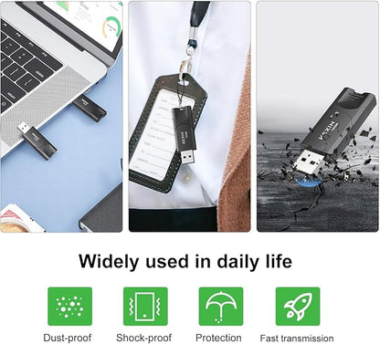 KEXIN 64GB Flash Drive 10 Pack Thumb Drive USB Flash Drive Zip Drive USB 2.0 Memory Stick Data Storage (64GB, Black)