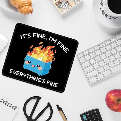 Square Mouse Pad with Stitched Edge, Premium Mousepad Washable Cloth. Computer Mouse Pad with Non-Slip Rubber Base, Mouse Pads for Computers Laptop Mouse 9.25x7.75x0.12 inch-Blue Box on Fire