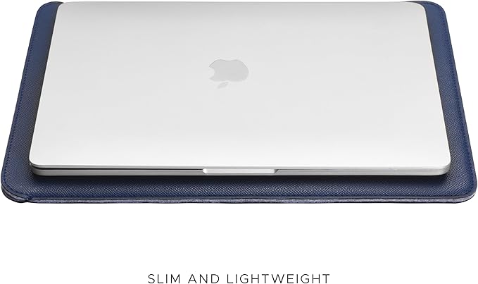 Comfyable Laptop Sleeve 14 Inch Precisely Compatible with MacBook Pro M4 M3 M2 M1 Pro/Max 2024, Faux Leather Cover Case 14 in, Midnight Blue