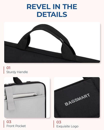 BAGSMART 13-14 inch Laptop Case Sleeve with Handle, Fluffy Padded Laptop Bag Cover, Macbook Case Fitted with Macbook Air/Pro 13.3 14 inch, Puffy Laptop Cover Fitted with Dell, Lenovo