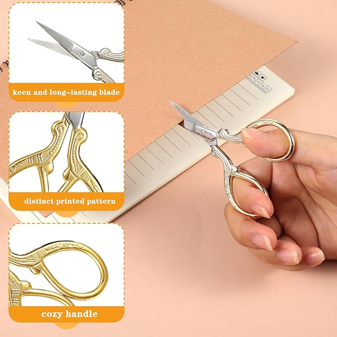 2 Pcs Embroidery Scissors 3.6 Inch, Small Sewing Scissors with PU Cover Stainless Steel Scissor Dressmaker Shears for DIY Craft Sewing Fabric Paper