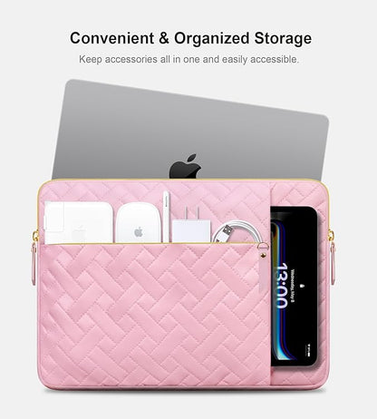 Lacdo Laptop Sleeve Case for 14 inch New MacBook Pro M5/M4/M3/M2/M1 Chips Pro Max A3434 A3112 A3401 A3185 A2918 A2992 A2779 2025-2021, 13.8" Surface Laptop 7th Copilot+PC Computer Bag, Sakura Pink