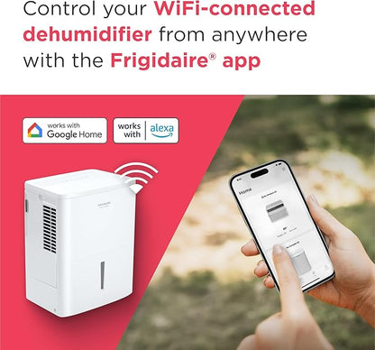 Frigidaire Gallery 2-in-1 35-Pint Dehumidifier with Wi-Fi, Energy Star Certification & Air Quality Monitoring for Small/Medium/Large Rooms & Basements, Custom Humidity Control, Auto Shut Off, White