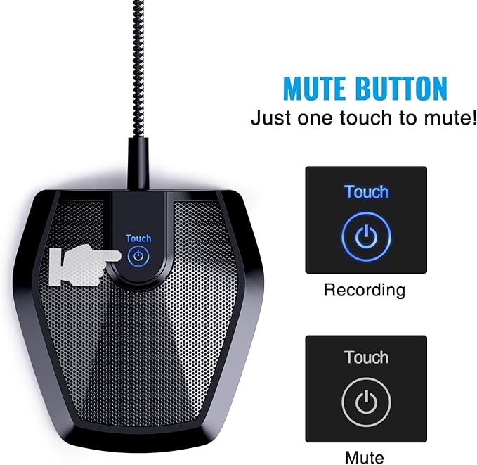 TONOR Conference USB Microphone, Omnidirectional Condenser PC Mic for Video Conference, Recording, Skype, Online Class, Court Reporter, Plug & Play Compatible with Mac OS X Windows PC Compute, G11