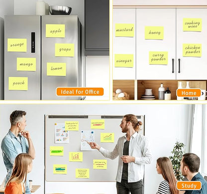 4 x 6in Yellow Sticky Notes Large,400pcs Recyclable Sticky Notes,8 Pack Notes Pads Memo Pads,Strong Self-Adhesive Notes, Bulk Large Pads Easy to Post Notes for Home School Office Desk Accessories