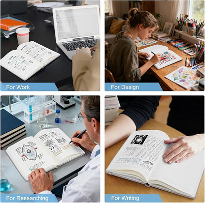 COMIX 24 Pack Lined Journal Notebooks for Work, 240 Pages, Medium 5.5" x 8.3", A5 Hardcover Journaling Notebooks for Business School Office, Notebooks Journals for Women & Men