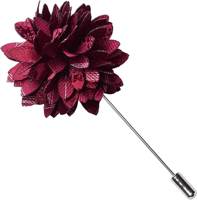 GUSLESON 3.15"（8cm） Mens Floral Tie and Lapel Pin Necktie Hankerchief Cufflinks Set for Men