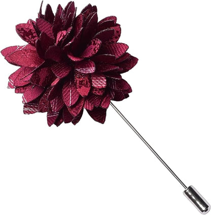 GUSLESON 3.15"（8cm） Mens Floral Tie and Lapel Pin Necktie Hankerchief Cufflinks Set for Men
