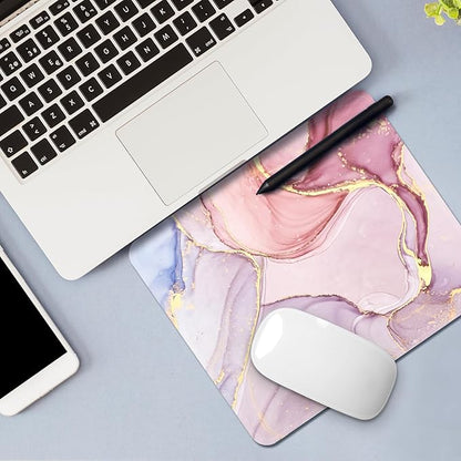 Square Mouse Pad with Stitched Edge, Premium Mousepad Washable Cloth. Computer Mouse Pad with Non-Slip Rubber Base, Mouse Pads for Computers Laptop Mouse 9.25x7.75x0.12 inch-Colorful Marble