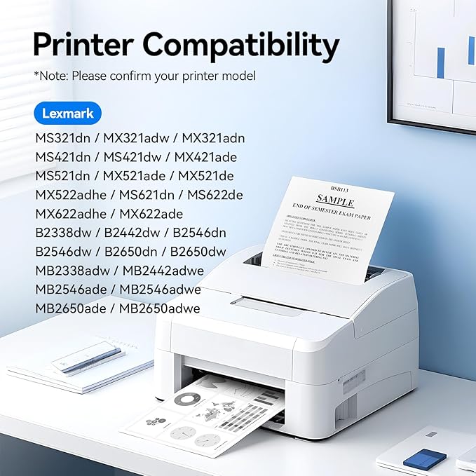 56F0Z00 Imaging Unit Replacement Compatible with Lexmark 56F0Z00 Drum Unit MS321 MS421 MS521 MS621 MX521 MX522 MX622 MS622 MX321 MX421 B2338 B2442 B2546 B2650 MB2338 MB2442 MB2546 MB2650 Laser Printer
