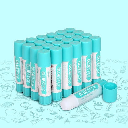Darice School Glue Sticks, Washable 8 Gram 24 Count All Purpose Glue Stick, Strong Hold, Easy Stick, Quick Drying, Non-Toxic, Back to School Supplies, Scrapbooking for Home