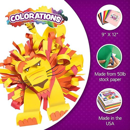 Construction Paper, White, 9 inches x 12 inches, 500 Sheets. Heavyweight Construction Paper, Crafts, Art, Kids Art, Painting, Coloring, Drawing, Creating, Paper, Art Project, All Purpose Paper