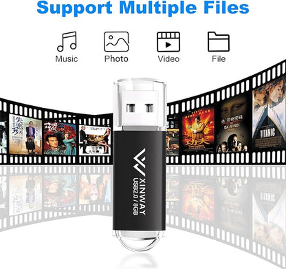 8GB USB 2.0 Flash Drive Thumb Drives Memory Stick Jump Drive Zip Drive, 5 Pack Mixed Colors: Black Blue Green Gold Purple