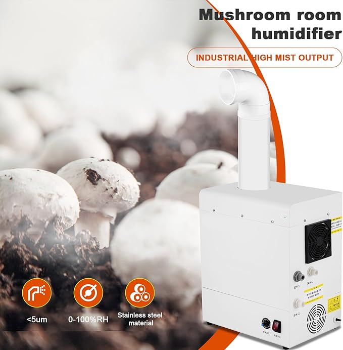 Industrial&Commercial Humidifier 7000ml/h Cool Mist Humidifier, Stainless Steel Shell, Automatic Water Filling, Mist Volume Adjustable, for Large Room Plant Greenhouse Mushroom 110V
