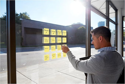 Post-it 100% Recycled Paper Super Sticky Notes, 2X The Sticking Power, 3x3 in, 24 Pads/Pack, 70 Sheets/pad, Canary Yellow (654R-24SSCY-CP)