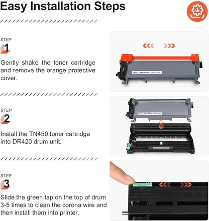 v4ink 4PK TN450 Toner Cartridge Compatible Replacement for Brother TN450 TN420 Toner Cartridge High Yield Black Ink for HL-2240d HL-2270dw HL-2280dw MFC-7360n MFC-7860dw IntelliFax 2840 2940 Printer