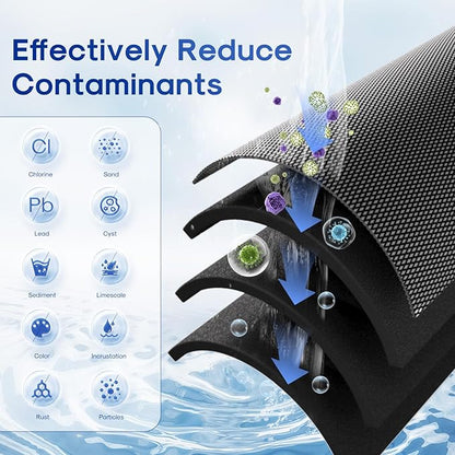 ICEPURE 5 Micron 4.5" x 10" CTO10BB-CQB Whole House Water Filter Upgraded Coconut Shell Activated Carbon Lead Removal Water Filter Replacement for Home, 2PACK