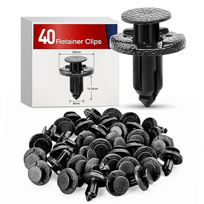Nilight 40PCS Front Bumper and Radiator Support Push-Type Retainer 11296-AG000 8mm Compatible with Nissan and Infiniti Car Push Retainer Kit 2 Years Warranty