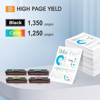 206A Toner Cartridges 4 Pack M283fdw M283cdw Set Compatible Replacement for HP 206A 206X Color Laserjet Pro MFP M255dw M283 M255 M255nw Printer High Yield Ink (with Chip) (Black Cyan Yellow Magenta)