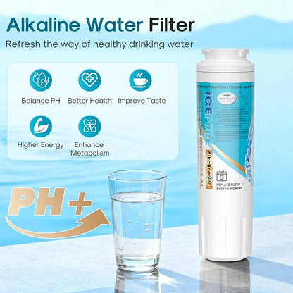 ICEPURE Alkaline UKF8001 Refrigerator Water Filter Replacement for Whirlpool EDR4RXD1, EveryDrop Filter 4, Maytag UKF8001, 4396395, UKF8001P, UKF8001AXX, RFC0900A, UKF8001AXX-200, Enhances PH, 3 Pack