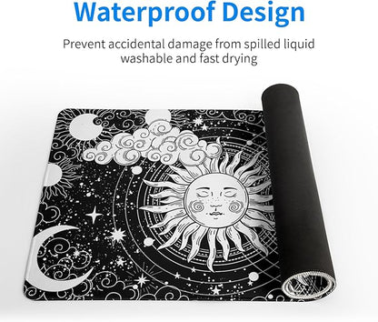 Magic Astrology Extended Big Mouse Pad Large, Gaming Mouse Pad Desk Pad,27.6x11.8 Inch Long Computer Keyboard Mouse Mat Black Mousepad with 3mm Non-Slip Base and Stitched Edge for Gaming and Office
