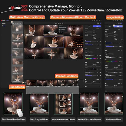 Zowietek 4K NDI|HX3(Certified) PTZ Camera PoE, 25X Optical Zoom, Simultaneous HDMI & SDI outputs, RTSP/RTMP(s)/SRT, Standalone IP Live Streaming to Youtube, Twitch for Meeting, Church, Event, Teaching