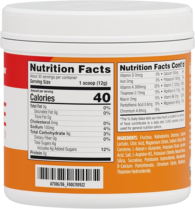 AdvoCare Rehydrate - Electrolyte Drink Mix - Includes Magnesium, Sodium, Potassium & Calcium - Antioxidant & Amino Acid Fortified - Supports Hydration & Recovery - Orange, 12.7 oz