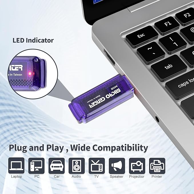 Micro Center SuperSpeed 5 Pack 64GB USB 3.0 Flash Drive Gum Size Memory Stick Thumb Drive Data Storage Jump Drive (64G 5-Pack)