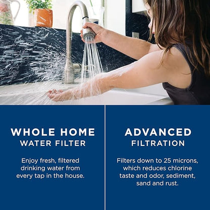 GE FXHTC Water Filter, Replacement for Water Filtration System, NSF Certified: Reduces Chlorine, Sediment, Rust & Other Impurities, Replace Every 3 Months for Best Results, 1 Filter (Pack of 4)