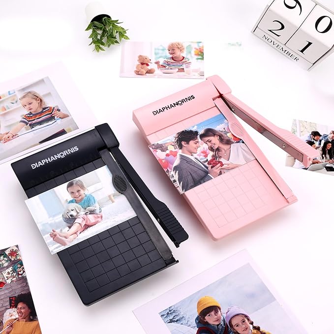 Mini Paper Trimmer,Guillotine Compact Paper Cutter, 1/4-Inch Grid for Precision Cutting, Straight Cuts Up to 3 Sheets, Perfect for Photos,Coupons,Card Making and Small Craft Projects (Grey)