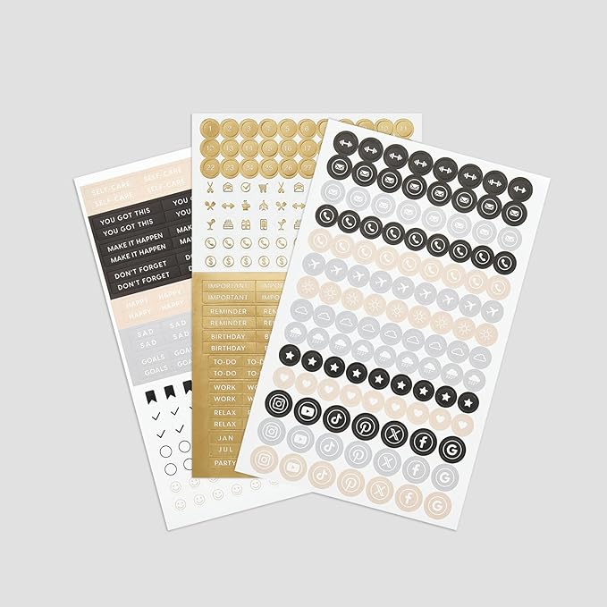 &And Per Se Dotted Journal Notebook, A5 Hardcover Leather Bullet Dotted Journal, 160 Pages 100 gsm Thick Paper, 3 Sheets of Stickers Included - 5.7'' x 8''（Emerald）