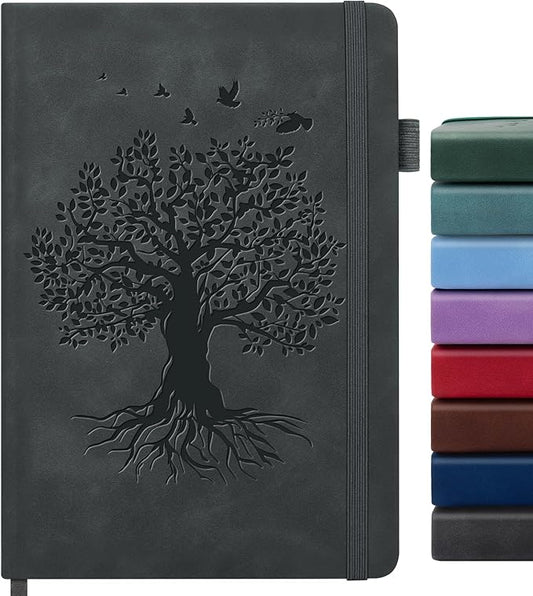 Lined Journal Notebook for Women Men, A5 Hardcover Leather Journals for Writing, 200 Pages Thick Paper, Daily Journal Notebook for Work, School, Note Taking, Business, Travel, College Ruled