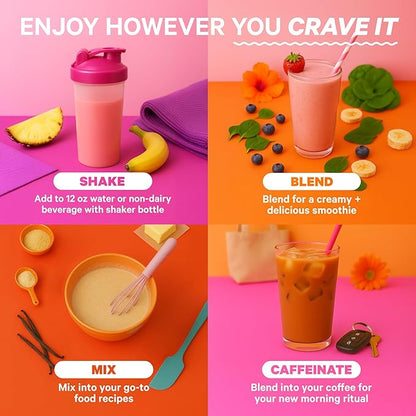 Pink Stork Protein Powder for Women, 20g Plant Based Protein Powder with Fiber + Superfoods, Gluten Free, Dairy Free, Sugar Free, Vanilla Protein Shake - 15 Scoops