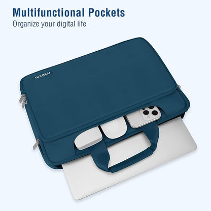 MOSISO 360 Protective Laptop Sleeve Compatible with MacBook Air/Pro, 13-13.3 inch Notebook, Compatible with MacBook Pro 14 inch M4 M3 M2 M1 2024-2021, Matching Color Sleeve Bag with Belt, Teal Green