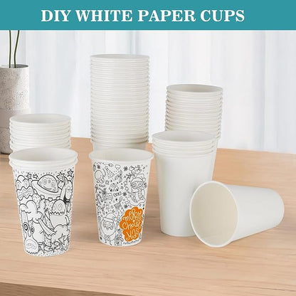 Coffee Cups - 1000 Pack Paper Cups 10 oz, Disposable Paper Coffee Cup for Hot and Cold Drink, White Paper Coffe Cup, Hot Cups Bulk for Office, Party, Home, Travel, Cafes, Bathroom