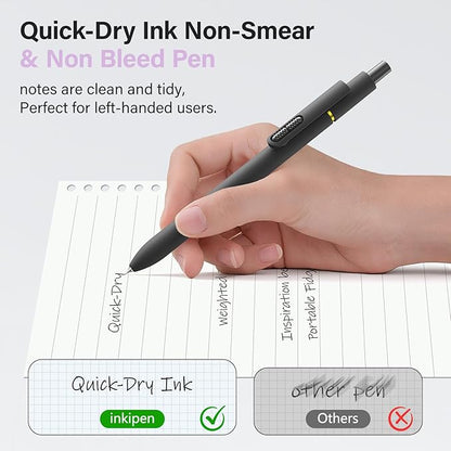 inkipen- 16 Pack Pens, Gel pens Black Ink, Fine Point(0.5mm),Quick-Drying Smooth Writing,School and Office Supplies （black）